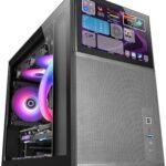 Mars Gaming Mc-Lcd, Micro-Atx Case, 8" Ips Lcd Screen, Tempered Glass Window, Modular Panel Design, Black