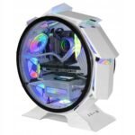 Mars Gaming Mcorb Premium Custom Micro-Atx Case, Dual Glass, Round Shape, Black